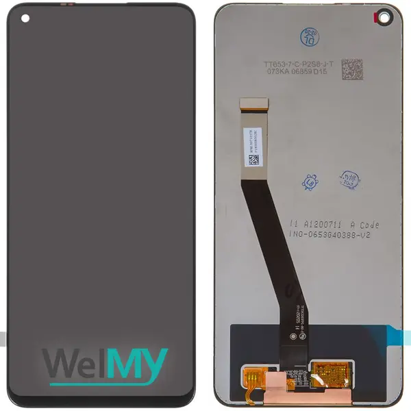 MR3_124431 Дисплей redmi note 9, redmi 10x 4g, з сенсором, onyx black (welmy) 