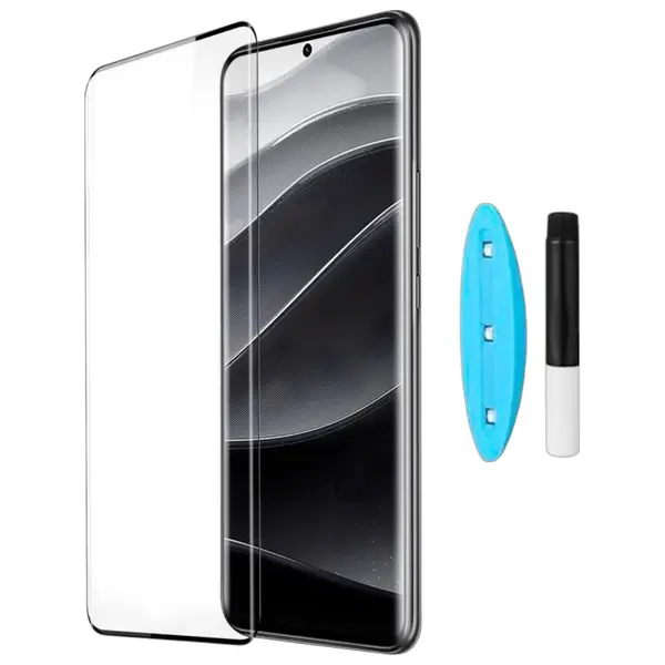 MR3_194506 Скло redmi note 14 pro plus (0.25mm, 3d, прозорий) в комплекті з uv клеєм і лампою 