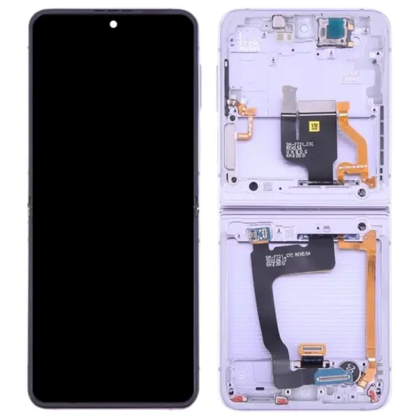 MR3_222762 Дисплей samsung sm-f721 z flip 4 5g (2022), з сенсором, та рамкою фіолетовий, bora пурпуровий сервісний оригінал (inner) 