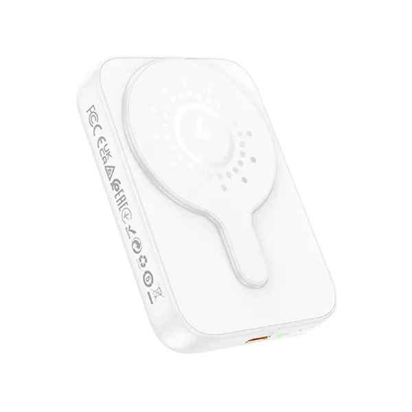 MR3_320648 Зовнішній акумулятор (power bank) hoco j117a 10000mah магнітний, з функцією бездротової зарядки, білий 