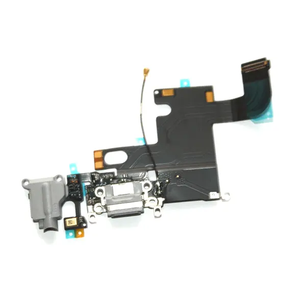 MR3_5339 Шлейф iphone 6 з роз'ємом зарядки, аудіо роз'ємом та мікрофоном black 