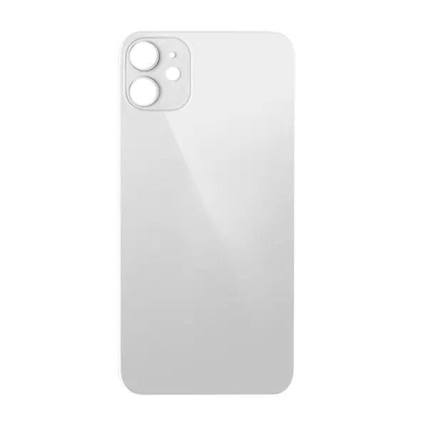 MR3_106635 Задня кришка (скло) iphone 11 білий (big hole) 