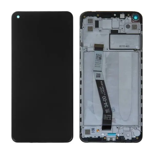 MR3_107661 Дисплей redmi note 9, redmi 10x 4g, з сенсором, та рамкою onyx black сервісний оригінал 