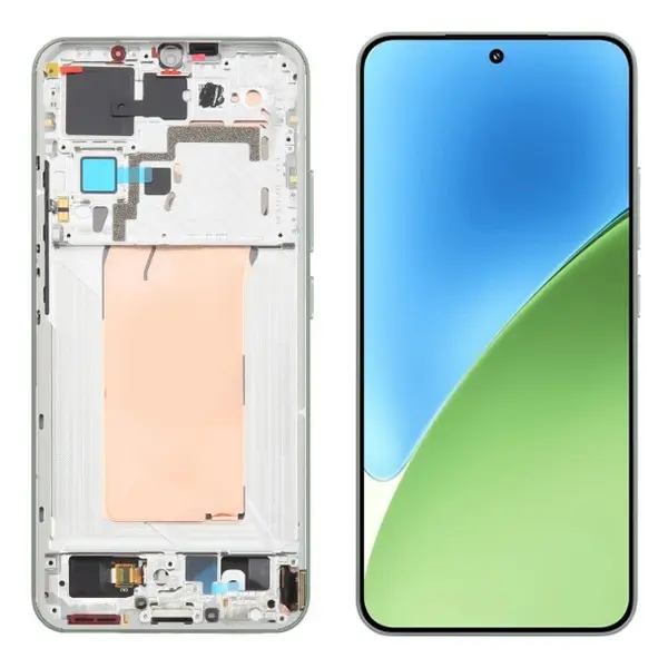 MR3_194535 Дисплей xiaomi 15 5g 2024, з сенсором, та рамкою green сервісний оригінал 