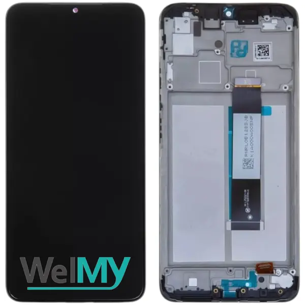 MR3_196441 Дисплей poco m3, redmi 9t, з сенсором, та рамкою power black (welmy) 