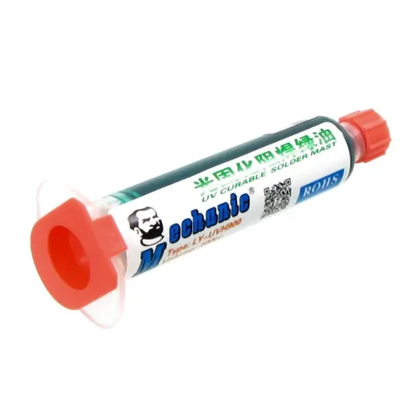 MR3_103498 Лак ізоляційний mechanic ly-uvh900, зелений, у шприці, 10ml (ly10 uv curing solder proof printing ink) 