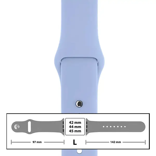 MR3_116097 Ремінець силіконовий для apple watch 42, 44, 45, 49mm розмір l (05) lilac cream 