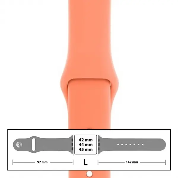 MR3_116108 Ремінець силіконовий для apple watch 42, 44, 45, 49mm розмір l (44) peach 