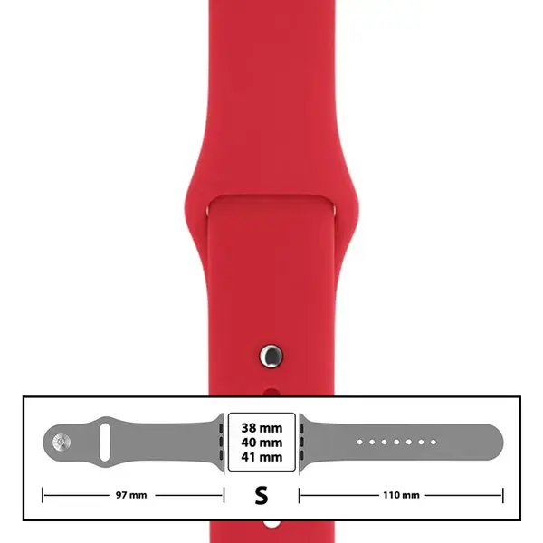 MR3_116115 Ремінець силіконовий для apple watch 38, 40, 41mm розмір s (14) red 