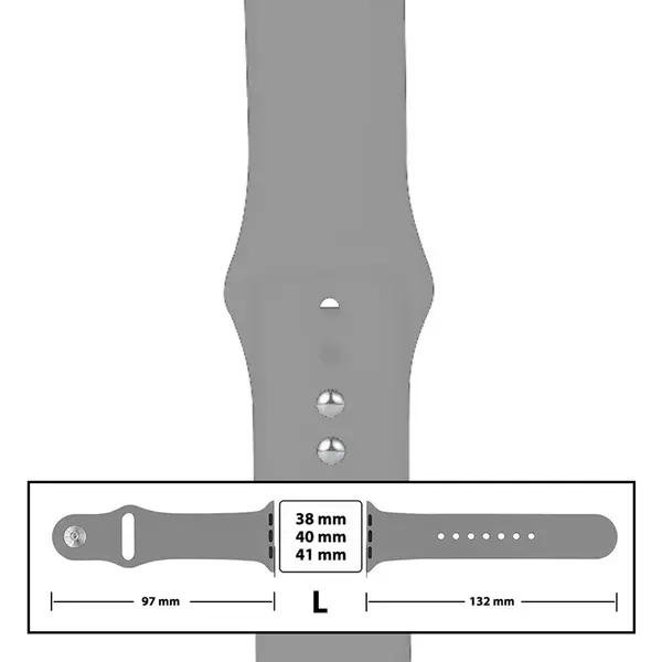 MR3_116118 Ремінець силіконовий для apple watch 38, 40, 41mm розмір l (26) light grey 