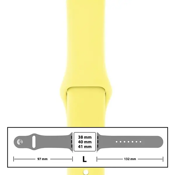 MR3_116122 Ремінець силіконовий для apple watch 38, 40, 41mm розмір l (40) lemonade 