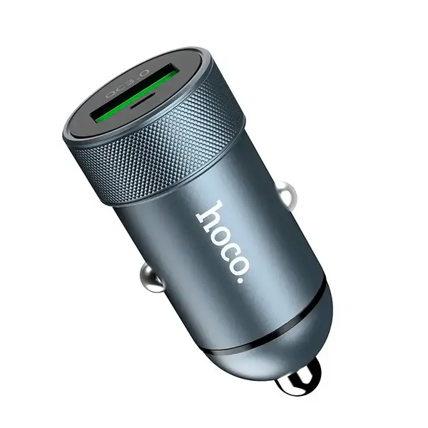 MR3_118332 Авто зарядний пристрій hoco z32 speed up 3a 1usb quick charge 3.0 18w grey 