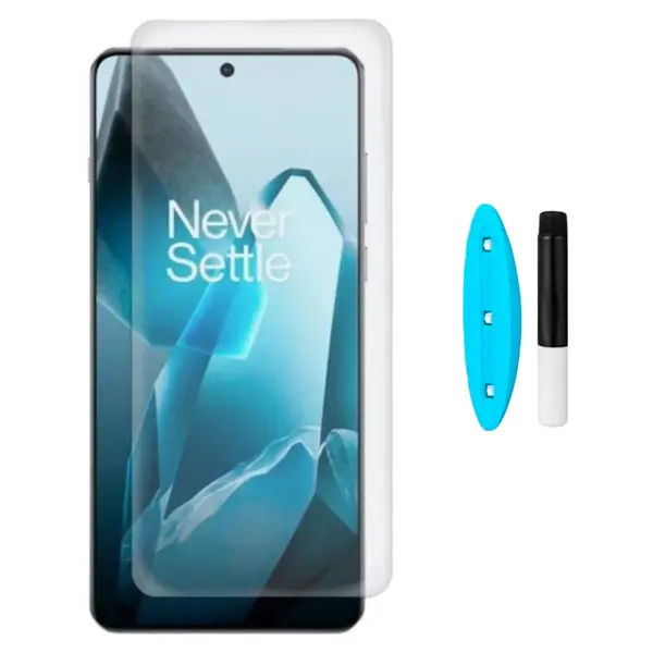 MR3_194496 Скло oneplus 13 (0.25mm, 3d, прозорий) в комплекті з uv клеєм і лампою 