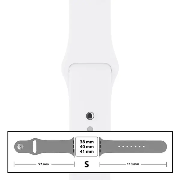 MR3_116100 Ремінець силіконовий для apple watch 38, 40, 41mm розмір s (09) білий 