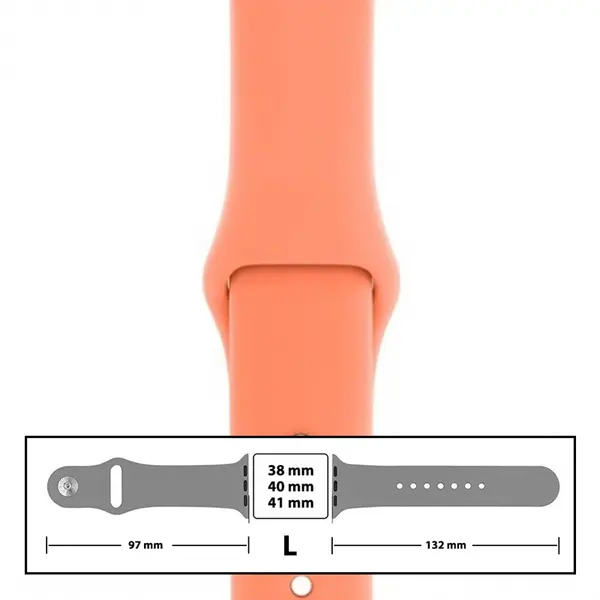 MR3_116106 Ремінець силіконовий для apple watch 38, 40, 41mm розмір l (44) peach PRC