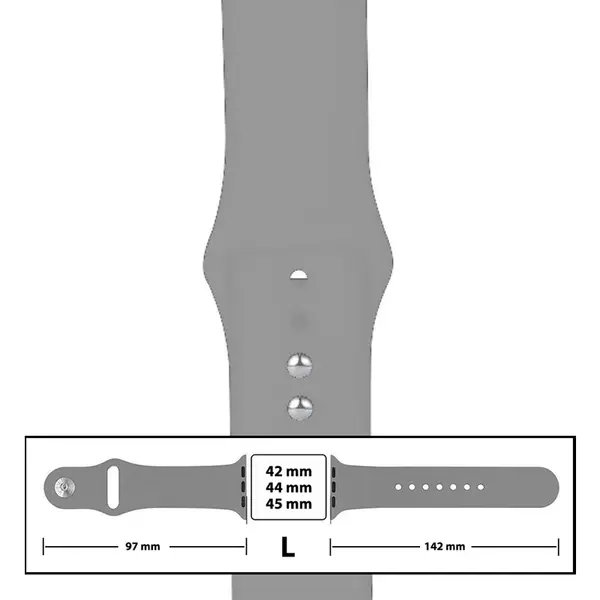 MR3_116120 Ремінець силіконовий для apple watch 42, 44, 45, 49mm розмір l (26) light grey 