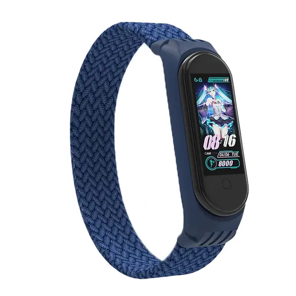 MR3_116619 Ремінець xiaomi mi band 3, mi band 4, mi band 5, mi band 6, mi band 7 нейлоновий синій 