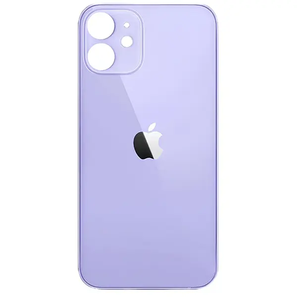 MR3_120948 Задня кришка (скло) iphone 12 пурпуровий (big hole) 