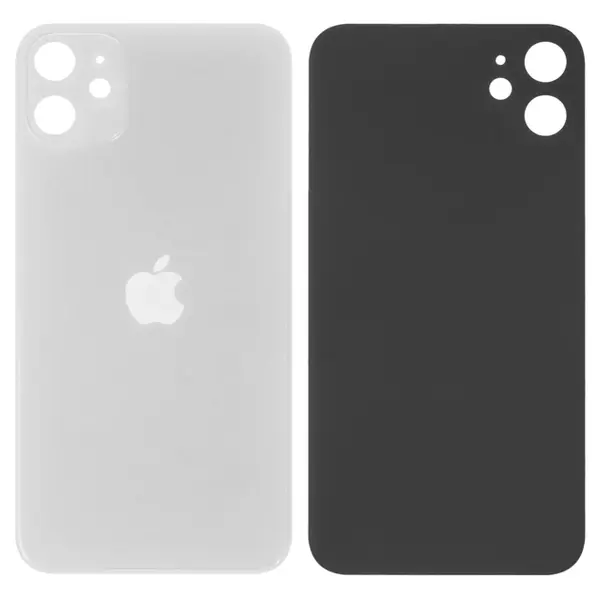 MR3_121753 Задня кришка (скло) iphone 11 білий (small hole), сервісний оригінал 