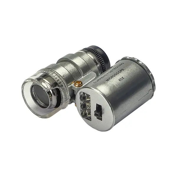 MR3_114728 Мікроскоп кишеньковий n0.9882, в чохлі, з led та uv підсвічуванням, кратність збільшення 60x 