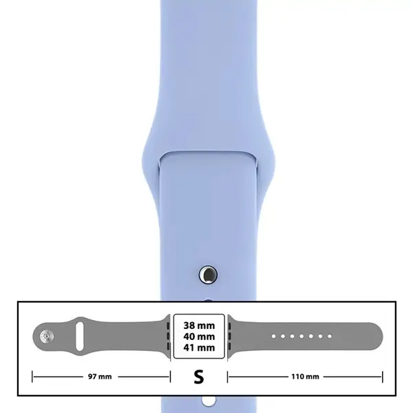 MR3_116096 Ремінець силіконовий для apple watch 38, 40, 41mm розмір s (05) lilac cream 