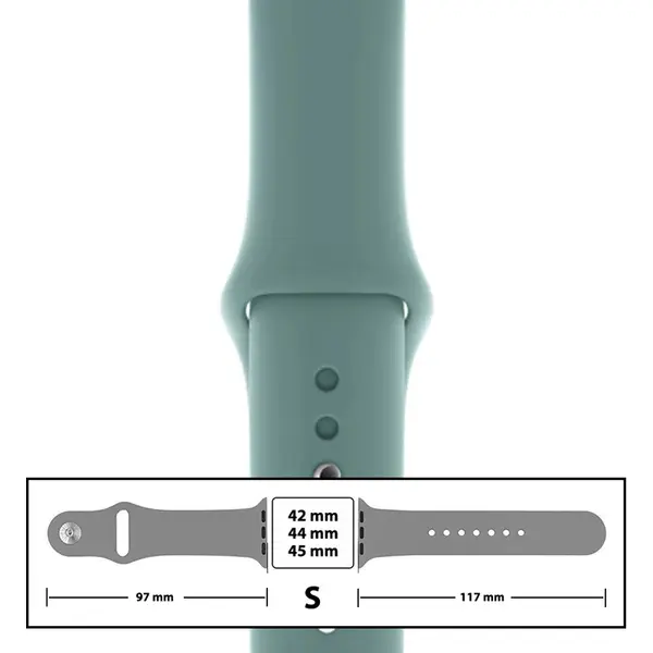 MR3_116113 Ремінець силіконовий для apple watch 42, 44, 45, 49mm розмір s (64) cactus 