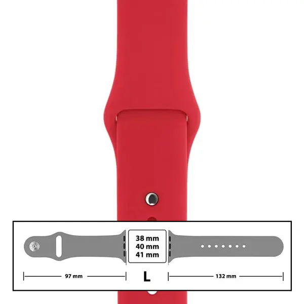 MR3_116114 Ремінець силіконовий для apple watch 38, 40, 41mm розмір l (14) red 