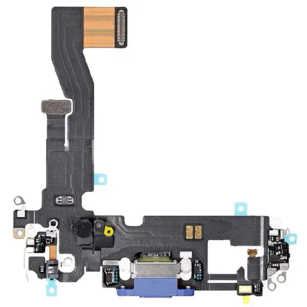 MR3_117600 Шлейф iphone 12, iphone 12 pro з роз'ємом зарядки та мікрофоном blue оригінал (prc) 