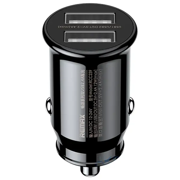 MR3_118070 Авто зарядний пристрій remax rcc-239 chanyo ii series 2.4a 2usb black 