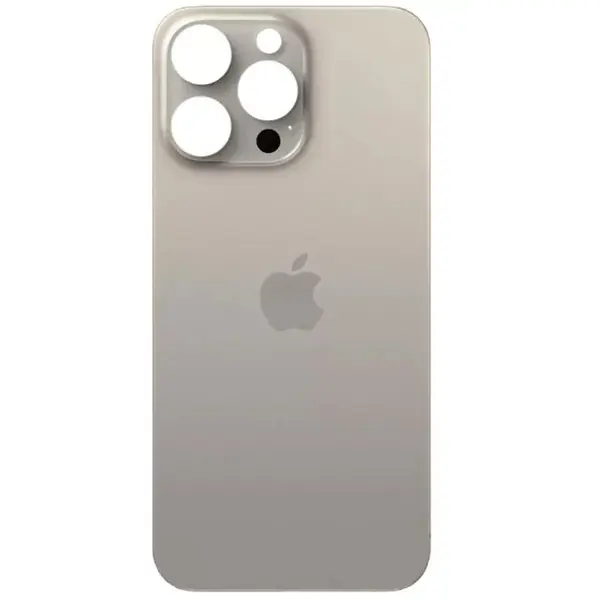 MR3_120677 Задня кришка (скло) iphone 15 pro natural titanium (big hole), сервісний оригінал 
