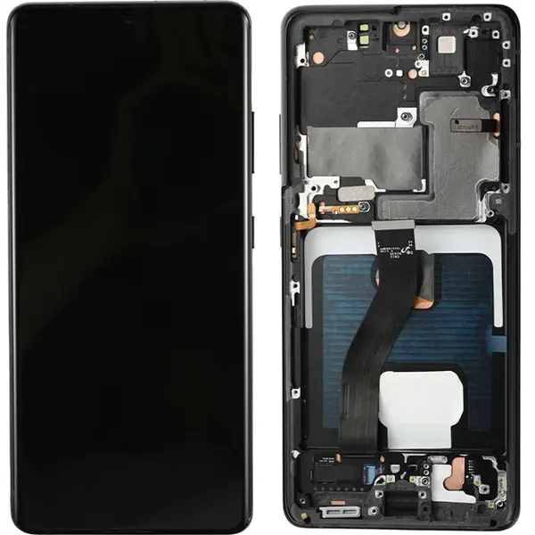 MR3_120768 Дисплей samsung sm-g998 galaxy s21 ultra, з сенсором, та рамкою phantom black oled (big size) 