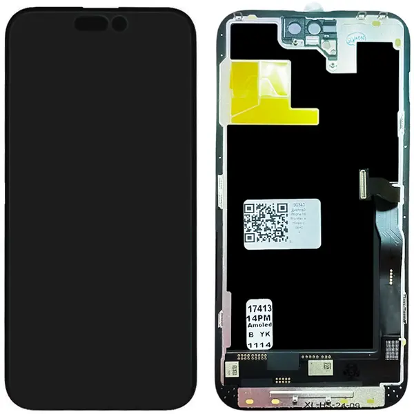 MR3_122700 Дисплей iphone 14 pro max, з сенсором, та рамкою black (yk soft oled), (під заміну ic) 