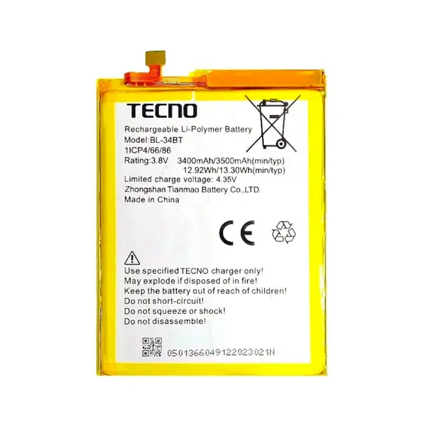 MR3_123854 Акумулятор tecno spark 2 (ka7), (bl-34bt), (aaaa), (без logo) 