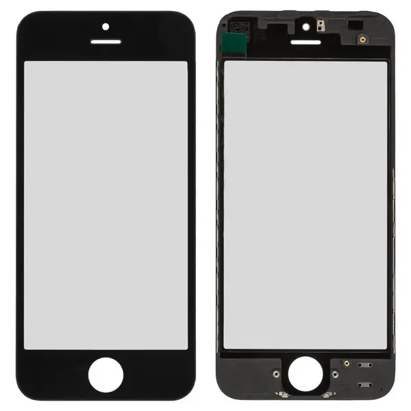 MR3_90476 Скло корпусу для iphone 5 з oca-плівкою та рамкою black 