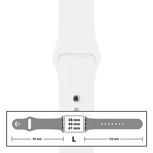 MR3_116099 Ремінець силіконовий для apple watch 38, 40, 41mm розмір l (09) білий 