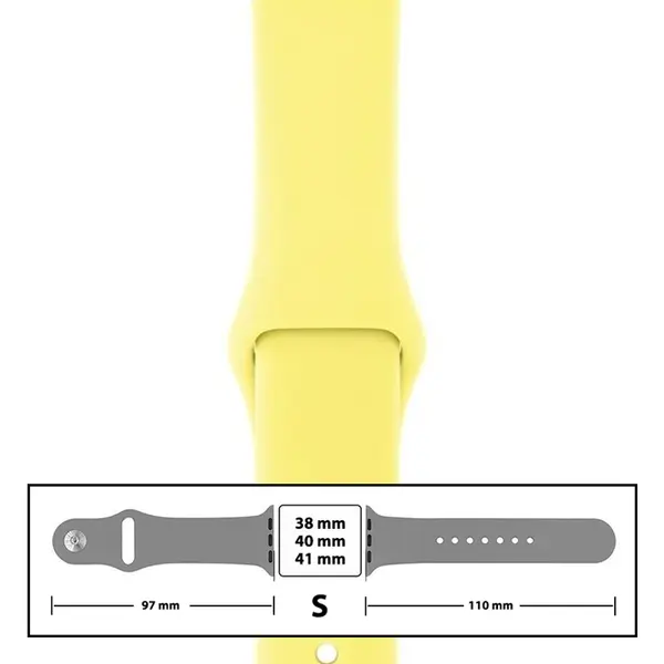 MR3_116123 Ремінець силіконовий для apple watch 38, 40, 41mm розмір s (40) lemonade 