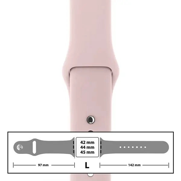 MR3_116130 Ремінець силіконовий для apple watch 42, 44, 45, 49mm розмір l (65) pink sand 