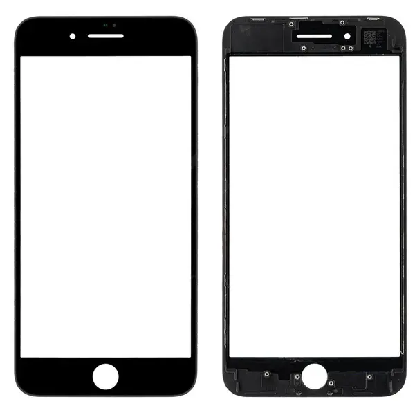 MR3_117766 Скло корпусу для iphone 8 plus з oca-плівкою та рамкою black оригінал (prc) 