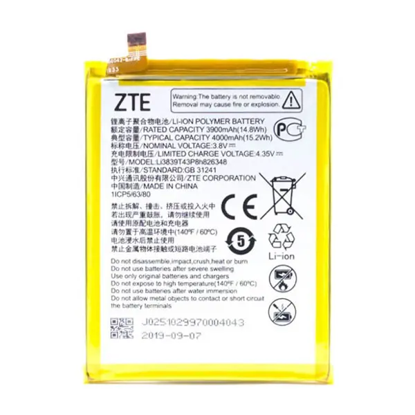 MR3_120147 Акумулятор zte blade a7 (2020), a7s (2020), (li3839t43p8h826348), оригінал (prc), (тех. пак) 