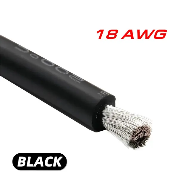 MR3_122208 Силіконовий багатожильний гнучкий дріт awg 18 black (1m) 
