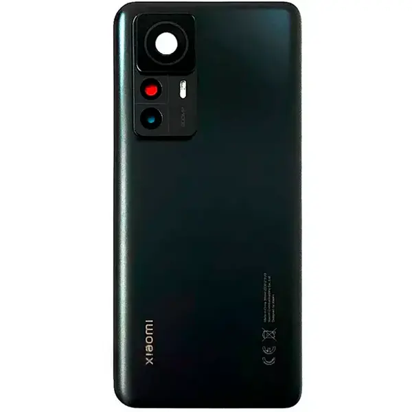 MR3_123733 Задня кришка xiaomi 12t, 12t pro black (зі склом камери) оригінал (prc) 