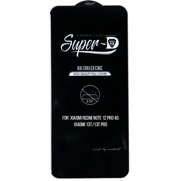 MR3_124267 Скло redmi note 12 pro 4g, xiaomi 13t, 13t pro (mietubl super-d) black без упаковки 