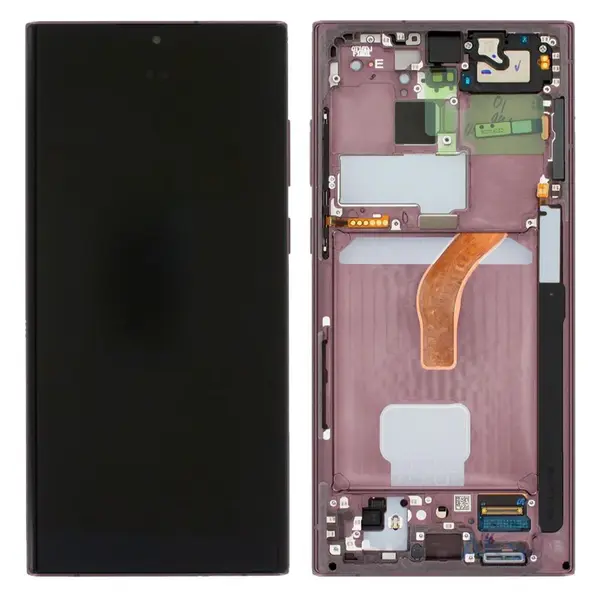 MR3_117454 Дисплей samsung sm-s908 galaxy s22 ultra (2022), з сенсором, та рамкою burgundy сервісний оригінал 