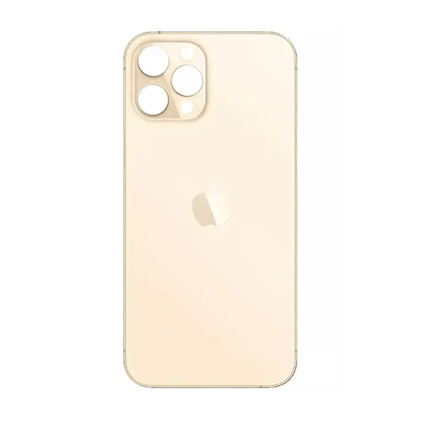 MR3_120020 Задня кришка (скло) iphone 12 pro max gold (big hole), сервісний оригінал 