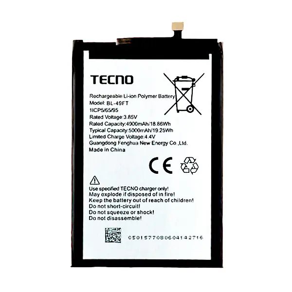 MR3_120148 Акумулятор tecno spark 6 go (ke5), pop 4 (bc2), spark 5 pro (kd7), camon 15 (cd7), (bl-49ft), оригінал (prc), (тех. пак) 