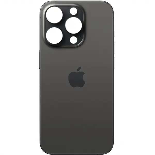 MR3_120672 Задня кришка (скло) iphone 15 pro black titanium (big hole), сервісний оригінал 