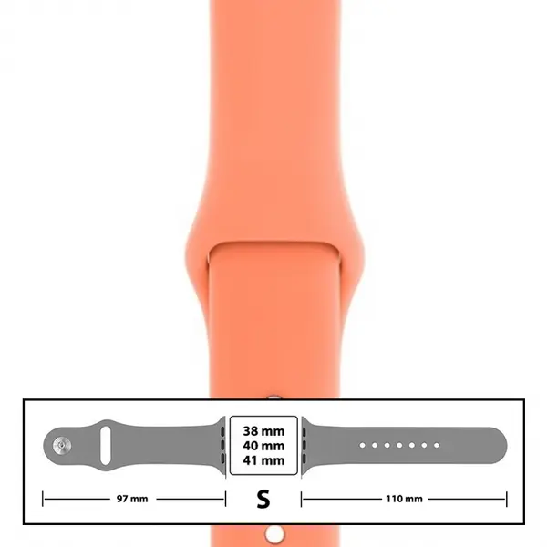 MR3_116107 Ремінець силіконовий для apple watch 38, 40, 41mm розмір s (44) peach 