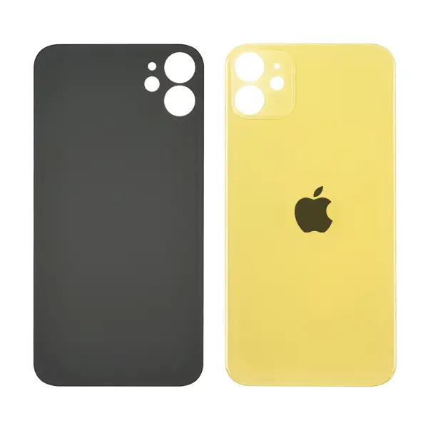 MR3_120006 Задня кришка (скло) iphone 11 yellow (big hole), сервісний оригінал 