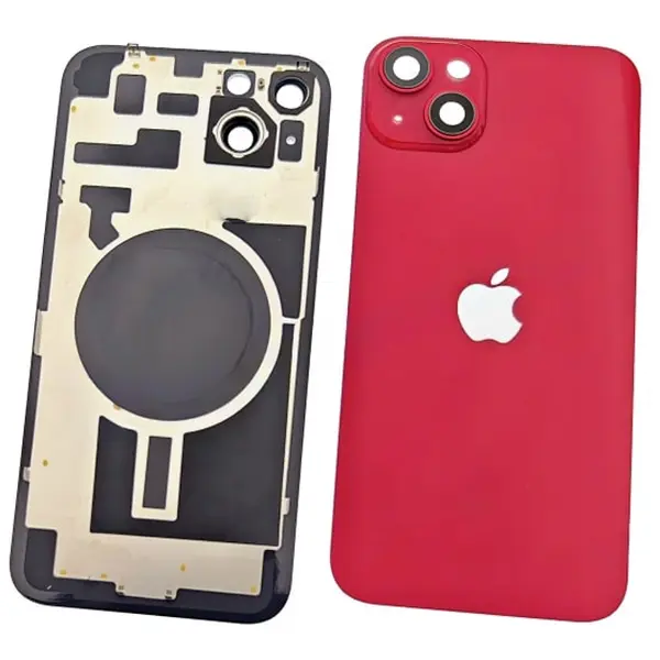 MR3_120377 Задня кришка (скло) iphone 14 red, сервісний оригінал у зборі на рамці 