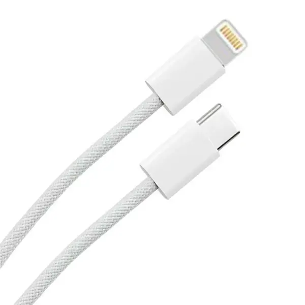 MR3_120807 Кабель pd type-c to lightning apple woven charge cable, 1m білий 